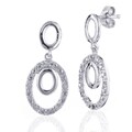 Sterling Silver Diamond-accented Oval Earrings