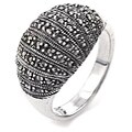 Sterling Silver Marcasite Domed Ring (Size 7)