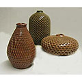 Set of 3 Handmade Carved Vases (Nicaragua)