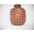 Carved Geometric Brown Vase (Nicaragua)