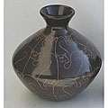 Handmade 'Stacked Black Cat' Vase (Nicaragua)