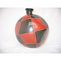 Handmade 'Red and Black Square' Vase (Nicaragua)