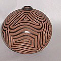 Clay Carved Geometric Vase (Nicaragua)