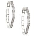 Sterling Silver 1/4ct TDW Diamond Wavy Hoop Earrings (H-I, I2-I3)