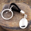 Sterling Silver Puffy Oval Key Chain (Mexico)