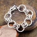 Sterling Silver Textured Toggle Link Bracelet (Mexico)