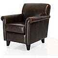 Dark Espresso Top-Grain Leather Club Chair