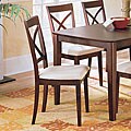 Merlot Cross-back Cushion Side Chairs (Set of 2)
