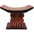 Cidrella Wood 'Adinkra Duafe' Stool (Ghana)