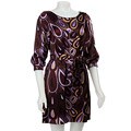 OC by Oleg Cassini Women's Printed Silk Dress