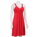 OC by Oleg Cassini Women's Shirred V-neck Dress