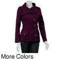 Last Kiss Women's Single-breasted Stand Collar Self Belt Jacket