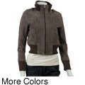 Last Kiss Women's Suede Bomber Jacket