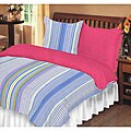 Dorm Room In A Box Striped/ Rose Twin XL 10-piece Set