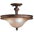 Carre Bronze 3-light Semi-flush Ceiling Fixture