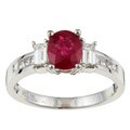 18k White Gold Ruby and 3/5ct TDW Diamond Ring (H-I, SI) (Size 6.75)