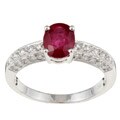 18k White Gold Ruby and 3/8ct TDW Diamond Ring (Size 6.75)