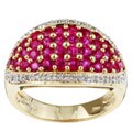 14k Yellow Gold Ruby and 1/5ct TDW Diamond Ring (Size 7.25)