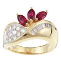 18k Yellow Gold Ruby and 5/8ct TDW Diamond Ring (G-H, SI) (Size 6.25)