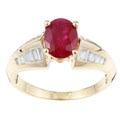 14k Yellow Gold Ruby and 1/2ct TDW Diamond Ring (H-I, I2) (Size 6.75)
