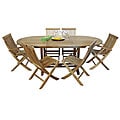 Solid Teak Java Oval 7-piece Dining Set