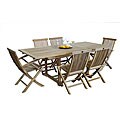 Solid Teak Rectangular 7-piece Dining Set