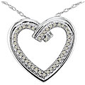 Sterling Silver 1/4ct TDW Diamond Heart Necklace (I-J, I3)
