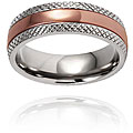 Titanium Rose Goldplated Engraved Ring