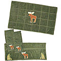 Dark Green 4-piece Moose Towel Set