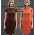 AtoZ Women's Fitted Crew Dress