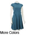 AtoZ Women's High-neck Cap Sleeve Dress