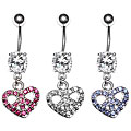 Heart Peace Sign Belly Ring
