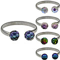 Sterling Silver Assorted Color Disco Ball Toe Rings (Pack of 5)