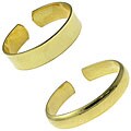 Goldplated Sterling Silver Solid Band Toe Rings (Set of 2)