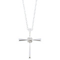 10k White Gold Diamond Accent Cross Necklace