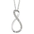 10k White Gold Diamond Figure-8 Necklace (J, I2)