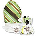 Trend Lab Blooming Baby 'Giggles Stripe' Towel/ Wash Cloth Set