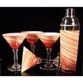 Celebrity Party Red Swirl Martini Glasses (Set of 4)