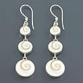 Sterling Silver Shiva Shell Graduated Dangle Earrings (Bali)