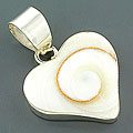 Sterling Silver Shiva Shell Heart-shape Pendant (Indonesia)