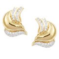 18k Yellow Gold 1ct TDW Diamond Dove Earrings (I, I3)