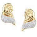 18k Yellow Gold 1 1/10ct TDW Diamond Wave Earrings (I, I3)
