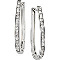 18k White Gold 1ct TDW Diamond Hoop Earrings (G-H, I1)