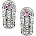 18k Gold Pink Sapphire/ 1 1/4ct TDW Diamond Earrings (G-H, SI1)