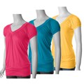 American Dream Junior's V-neck Cap Sleeve Top