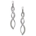 10k White Gold 1/8ct TDW Diamond Twist Earrings (J, I2)