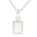 Sterling Silver Created White Opal Necklace