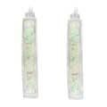 Sterling Silver White Opal Hoop Earrings