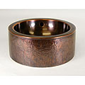 Copper Double-wall Vessel Sink with Overflow
