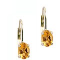 10k White Gold Citrine Leverback Earrings